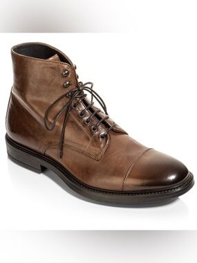To Boot New York Burkett cap-toe boots in cognac leather size 8.5